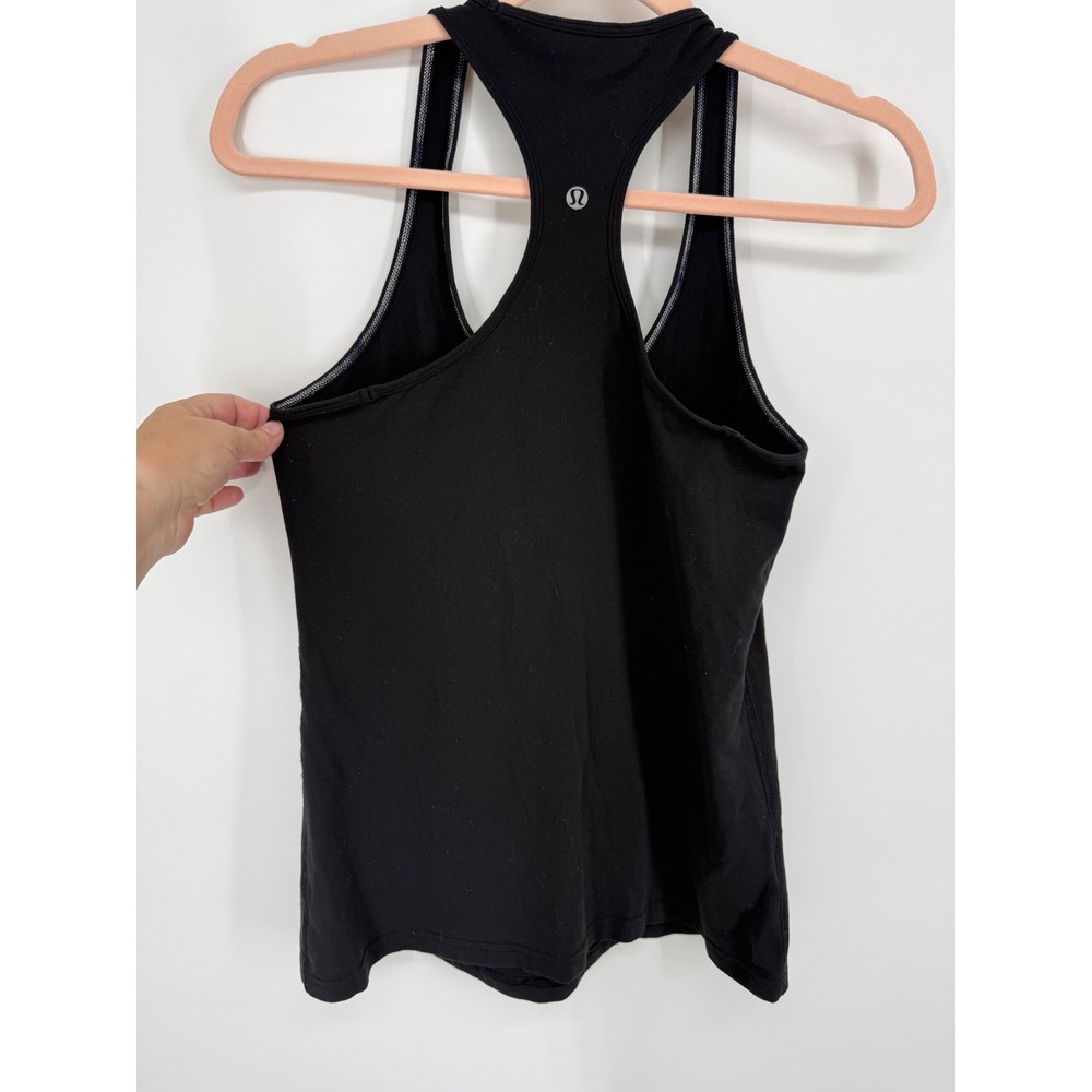 Lululemon Tank Top Womens 6 Black Cool‎ Racerback Activewear Yoga Gym Workout - Picture 2 of 4